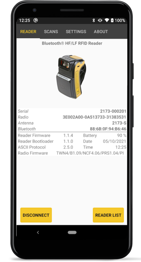 Screenshot 1 of 2173 HF/LF RFID Explorer - Reader Information